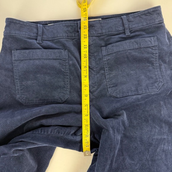 Loft The Palmer Wide Leg Corduroy Pants Navy Blue Curvy High Rise Womens 12 - Picture 7 of 11